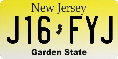 NJ license plate J16FYJ