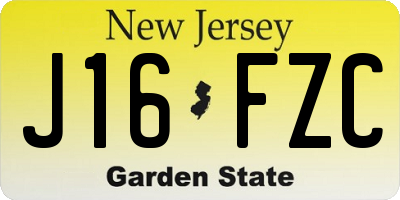 NJ license plate J16FZC