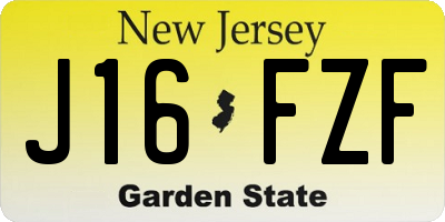 NJ license plate J16FZF