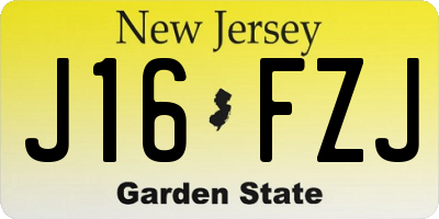 NJ license plate J16FZJ