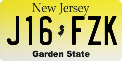 NJ license plate J16FZK
