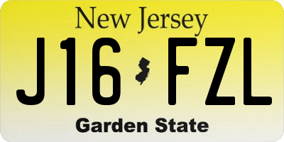 NJ license plate J16FZL