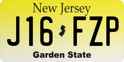 NJ license plate J16FZP