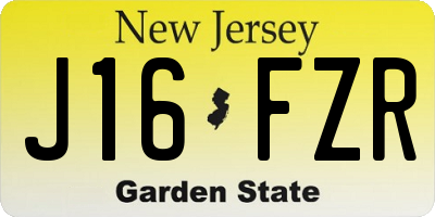NJ license plate J16FZR