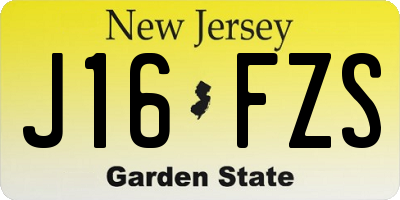 NJ license plate J16FZS