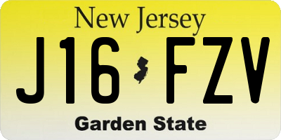 NJ license plate J16FZV