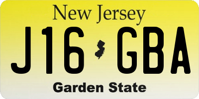 NJ license plate J16GBA