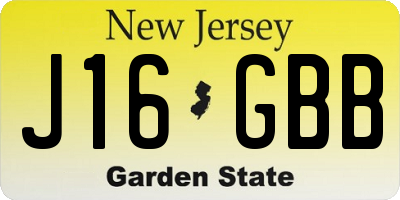 NJ license plate J16GBB