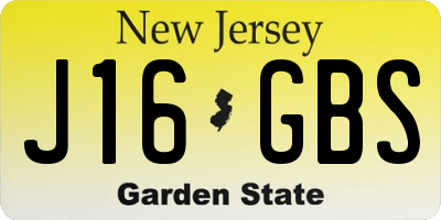 NJ license plate J16GBS