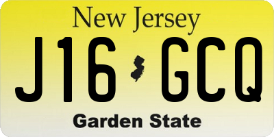 NJ license plate J16GCQ