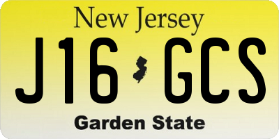 NJ license plate J16GCS