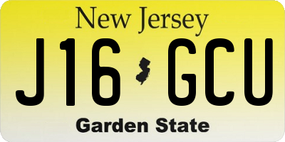 NJ license plate J16GCU