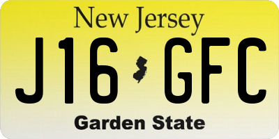 NJ license plate J16GFC