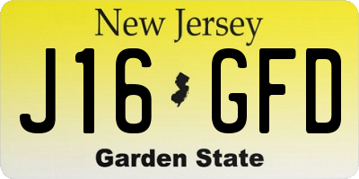 NJ license plate J16GFD