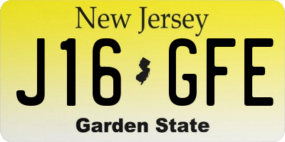 NJ license plate J16GFE