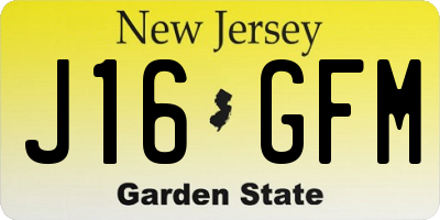 NJ license plate J16GFM