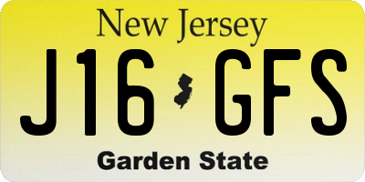 NJ license plate J16GFS