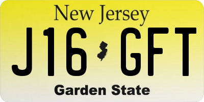 NJ license plate J16GFT