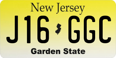 NJ license plate J16GGC