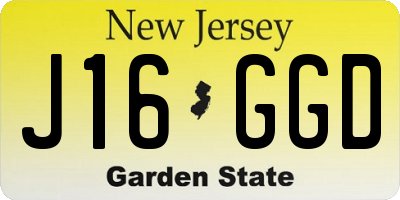 NJ license plate J16GGD