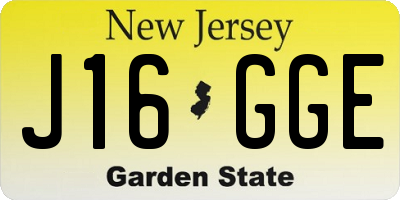 NJ license plate J16GGE