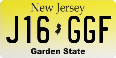 NJ license plate J16GGF