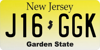NJ license plate J16GGK
