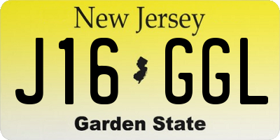 NJ license plate J16GGL