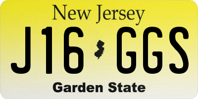 NJ license plate J16GGS