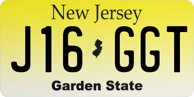 NJ license plate J16GGT