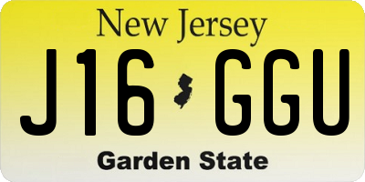 NJ license plate J16GGU