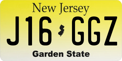 NJ license plate J16GGZ