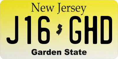 NJ license plate J16GHD