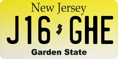 NJ license plate J16GHE