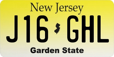 NJ license plate J16GHL