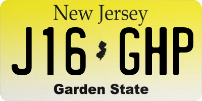 NJ license plate J16GHP