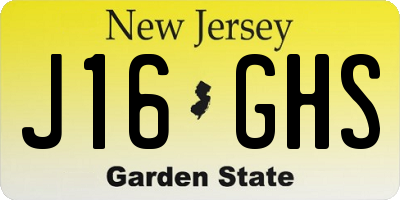 NJ license plate J16GHS