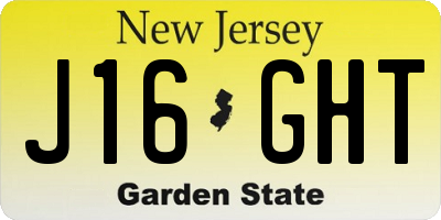 NJ license plate J16GHT