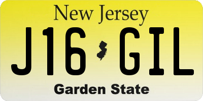 NJ license plate J16GIL