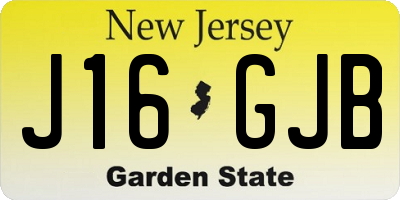 NJ license plate J16GJB