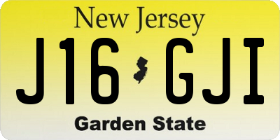 NJ license plate J16GJI