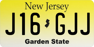 NJ license plate J16GJJ