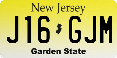 NJ license plate J16GJM