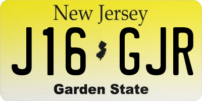 NJ license plate J16GJR