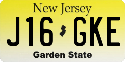 NJ license plate J16GKE