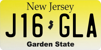 NJ license plate J16GLA
