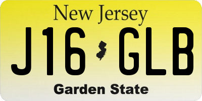 NJ license plate J16GLB