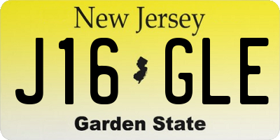 NJ license plate J16GLE