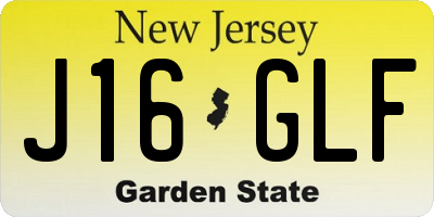 NJ license plate J16GLF