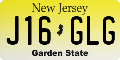 NJ license plate J16GLG